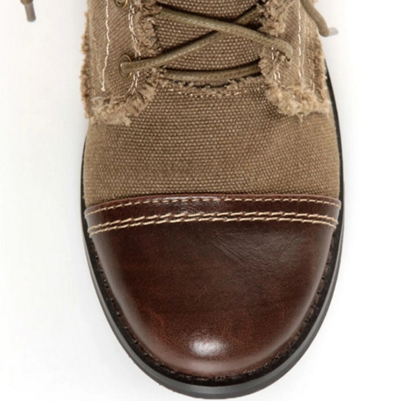 Sbicca Allman Vintage Collection Brown Two-Tone Lace-Up Ankle Boots - Picture 4 of 9